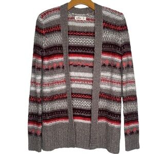 Hollister Open Cardigan Sweater Tan Sz XS Boho Southwestern Striped Earthtones